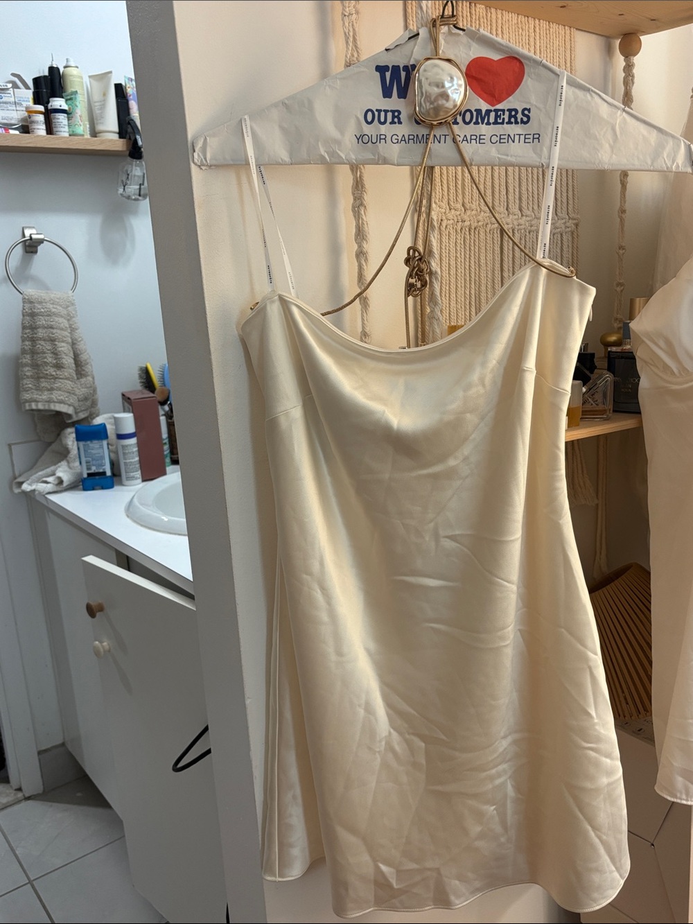 Retrofete Ebba Satin A-line halter Mini Dress - Picture 2 of 6